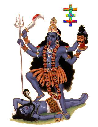 La Diosa Kali baila sobre shiva